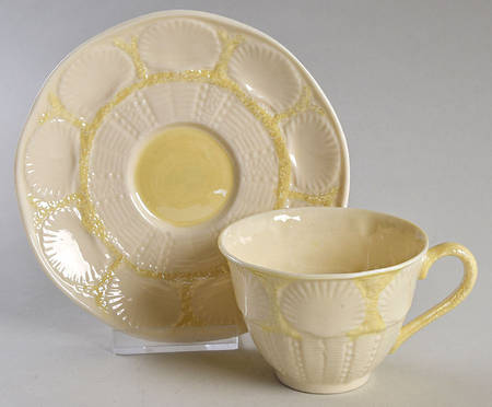 New Shell Yellow Flat Cup & Saucer Set