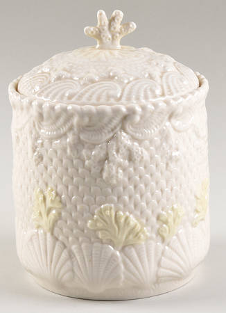 New Shell Yellow Biscuit Barrel & Lid