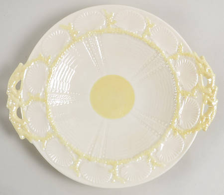 New Shell Yellow Handled Cake Plate