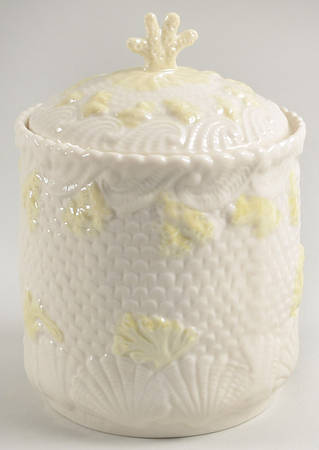 New Shell Yellow Biscuit Barrel & Lid