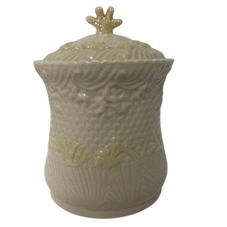 New Shell Yellow Biscuit Barrel & Lid