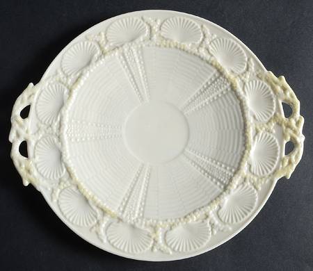 New Shell Yellow Handled Cake Plate
