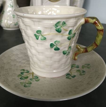 Shamrock Flat Cup & Saucer Set