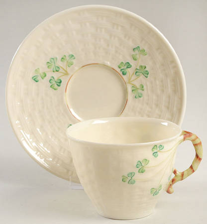 Shamrock Flat Cup & Saucer Set