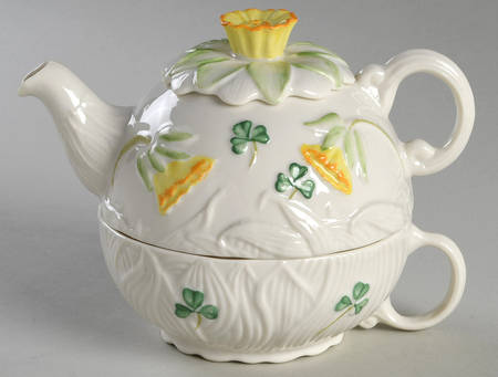Shamrock Individual Teapot & Lid with Cup