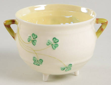 Shamrock Mini Open Irish Pot Shape Sugar Bowl