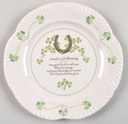 Shamrock Good Luck Blessing Plate