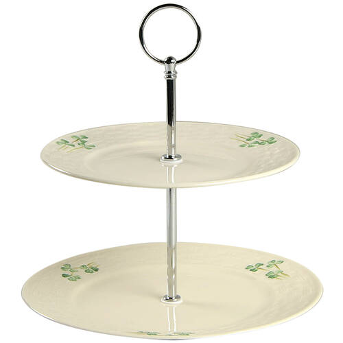 Shamrock 2-Tiered Serving Tray (Salad & Bread/Butter Plate)