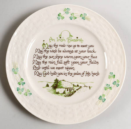 Shamrock 8" Irish Blessing Plate