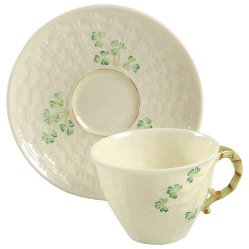 Shamrock Flat Cup & Saucer Set