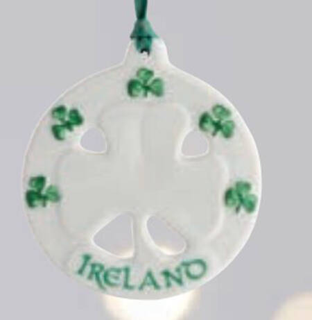 Belleek Christmas Ornament Ireland Shamrock - Boxed