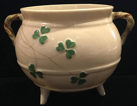 Shamrock Open Sugar Bowl Irish Pot Shape