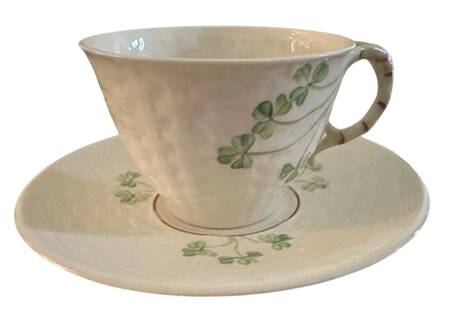 Shamrock Flat Cup & Saucer Set