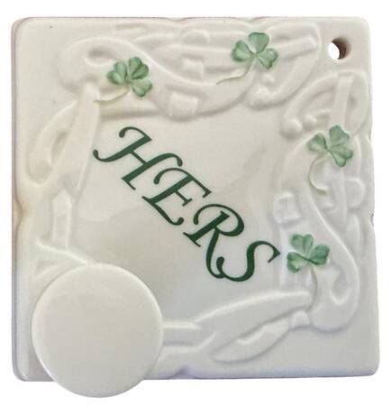 Shamrock "HERS" Towel/Robe Wall Hanger