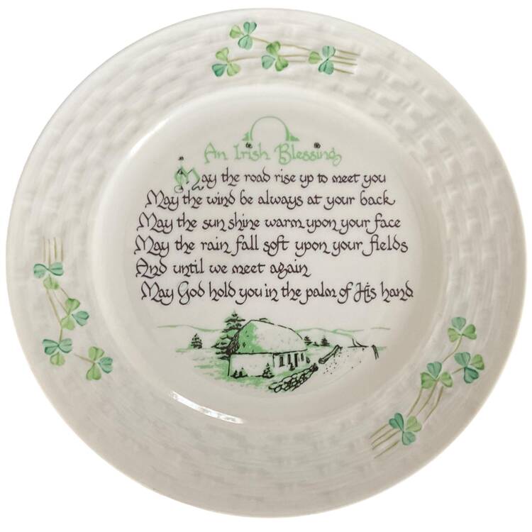 Shamrock 8" Irish Blessing Plate