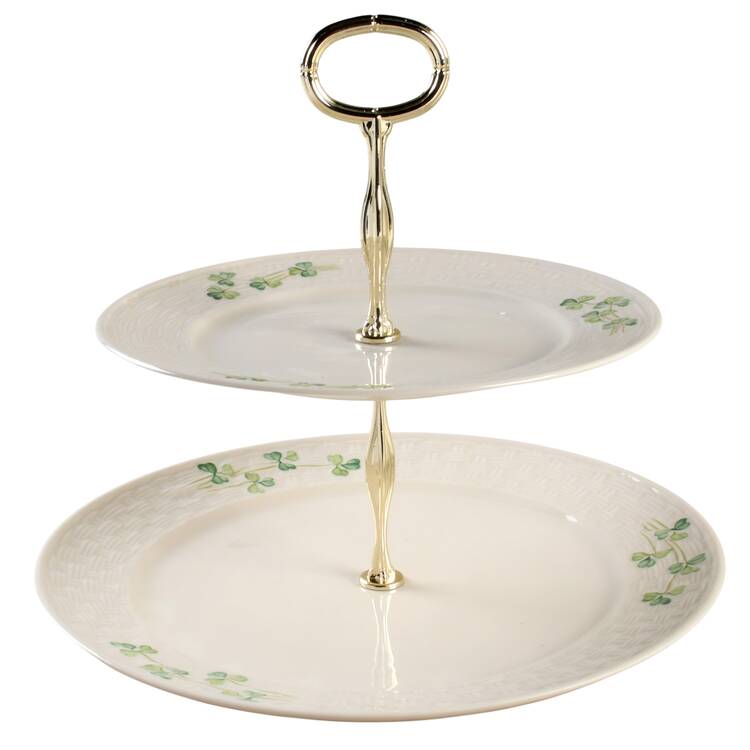 Shamrock 2 Tiered Serving Tray (Dinner & Salad Plate)