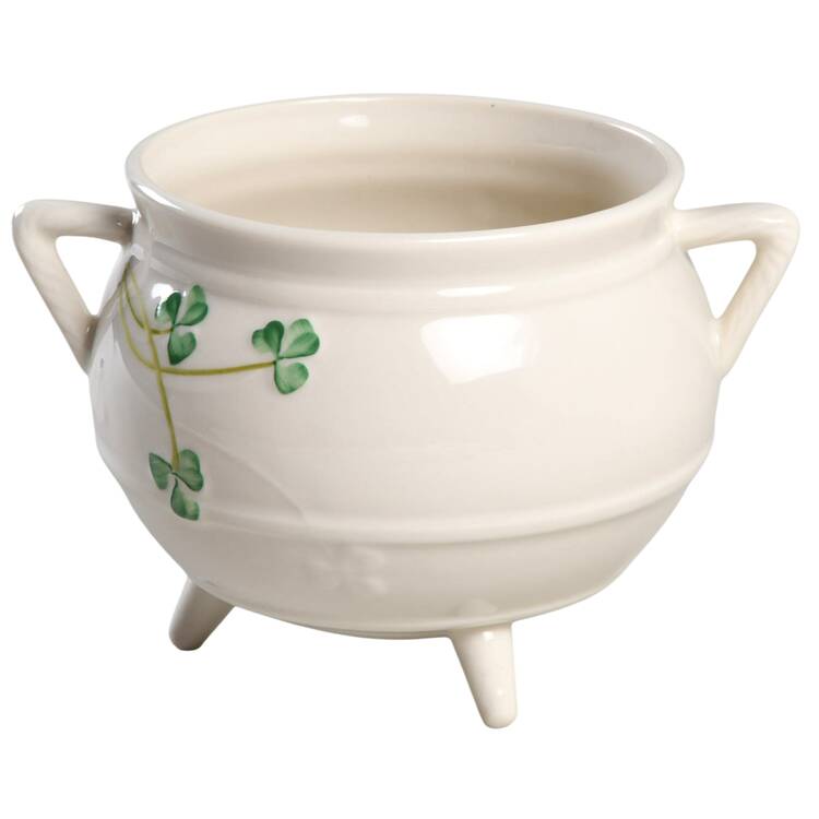 Shamrock Irish Pot Shape Open Sugar Bowl
