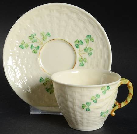 Shamrock Flat Cup & Saucer Set