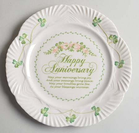 Shamrock Anniversary Blessing Plate