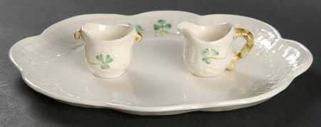 Shamrock Miniature Creamer Open Sugar Tray Set