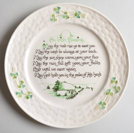 Shamrock 8" Irish Blessing Plate