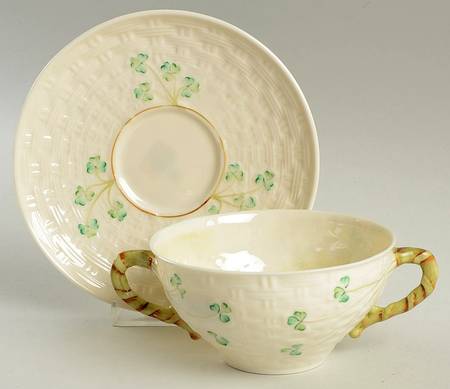 Shamrock Flat Cream Soup Bowl & Saucer Set