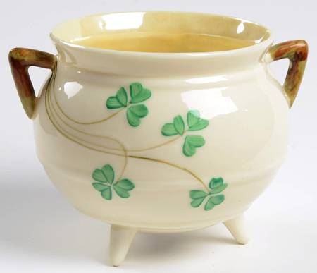 Shamrock Irish Pot Shape Open Sugar Bowl