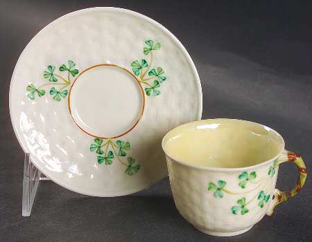 Shamrock Flat Demitasse Cup & Saucer Set
