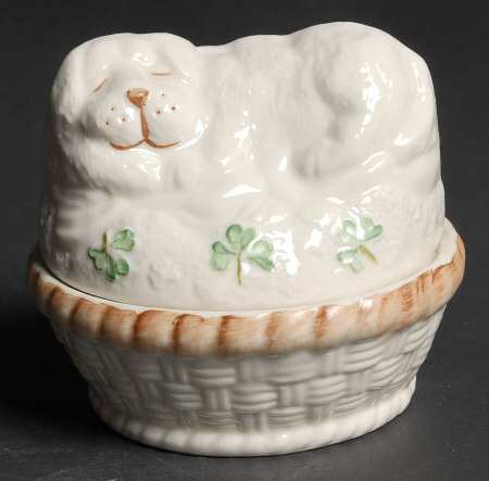 Shamrock Figural Trinket Box & Lid