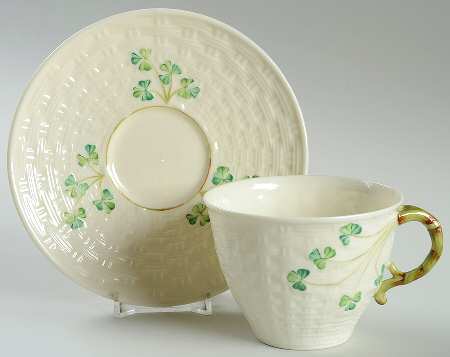 Shamrock Flat Cup & Saucer Set