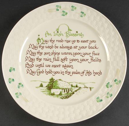 Shamrock 11" Irish Blessing Plate
