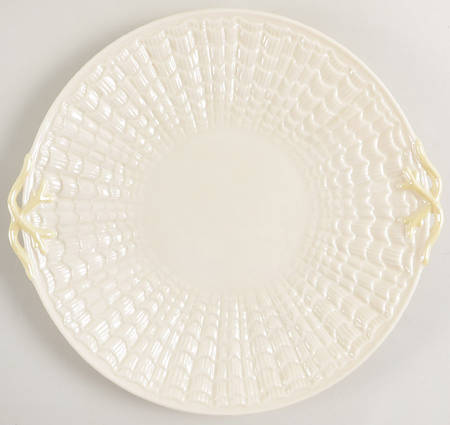 Tridacna White Handled Cake Plate