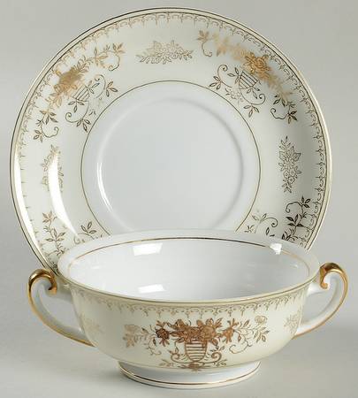 Windsor Footed Cream Soup Bowl & Saucer Set