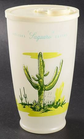 Arizona Cactus Glass Juice Dispenser & Plastic Lid
