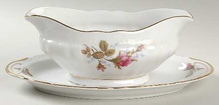 Moss Rose Gravy Boat & Underplate/Relish