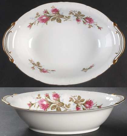 Moss Rose 10" Oval Vegetable Bowl