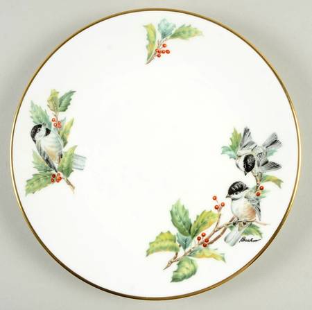 Chickadee & Holly Salad Plate
