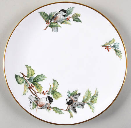 Chickadee & Holly Luncheon Plate