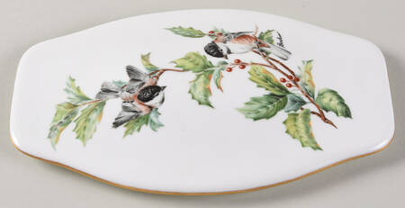 Chickadee & Holly Lid for Oblong Box