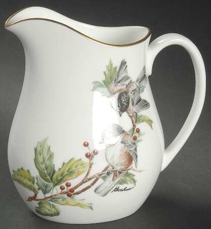 Chickadee & Holly 12 Oz Pitcher