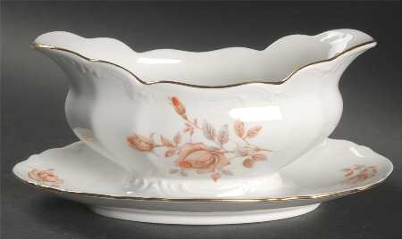 Alpin Rose Gravy Boat with Attached Underplate