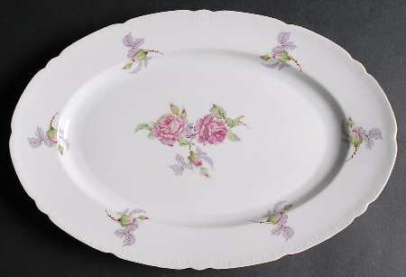 BOH5 (Embossed Vertical Lines) 13" Oval Serving Platter