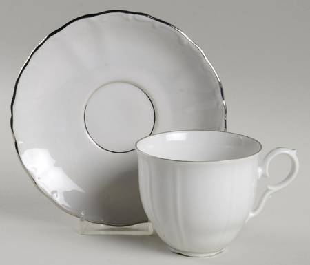 Contessa Platinum Flat Cup & Saucer Set