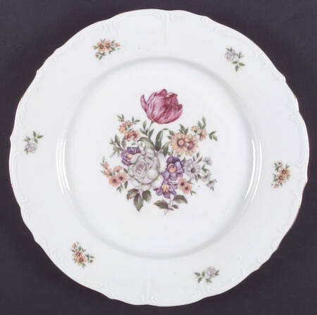 Bouquet (Scroll Edge) Dinner Plate