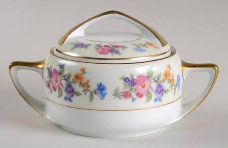 Floradora (Cream Border) Sugar Bowl & Lid