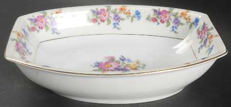 Floradora (Cream Border) 9" Oval Vegetable Bowl