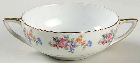 Floradora (Cream Border) Flat Cream Soup Bowl