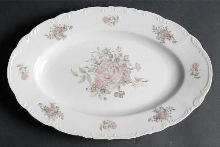 Maria (Embossed Scroll Edge) 12" Oval Serving Platter