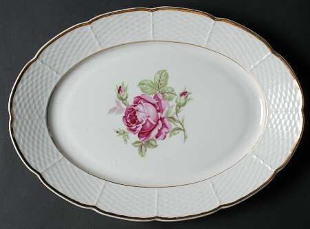 Mel Rose 13" Oval Serving Platter by Bohemia Ceramic Works