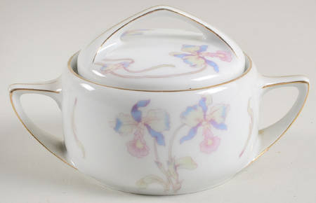 Orchid Iris Sugar Bowl & Lid